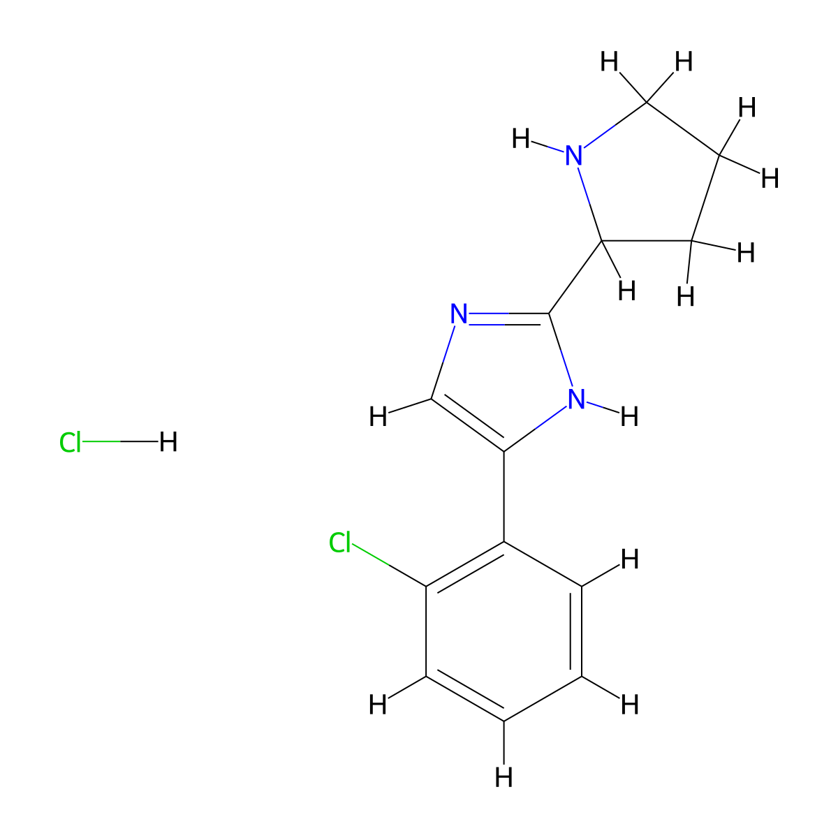4-(2-chlorophenyl)-2-(pyrrolidin-2-yl)-1H-imidazole hydrochloride molecular structure, CAS 1315365-95-7