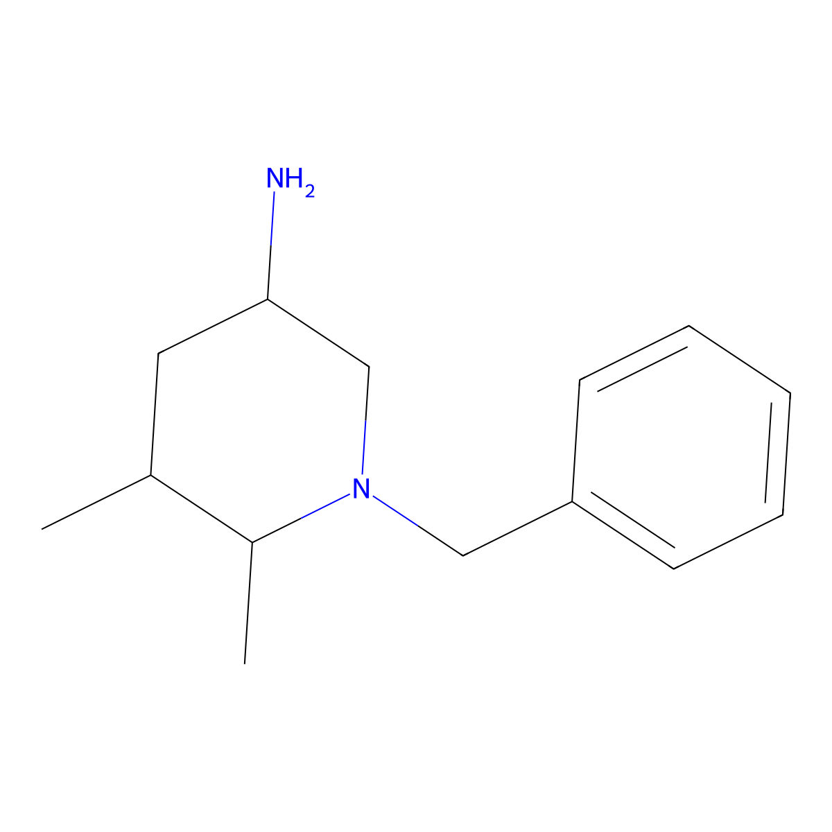 1-Benzyl-5,6-dimethylpiperidin-3-amine molecular structure, CAS 1315365-98-0
