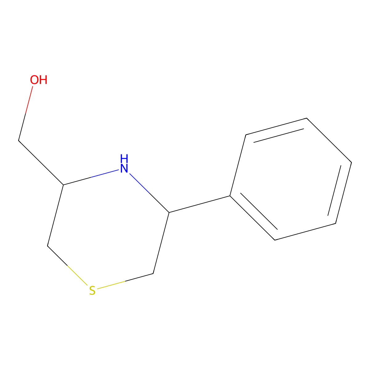 (5-Phenylthiomorpholin-3-yl)methanol molecular structure, CAS 1315366-00-7