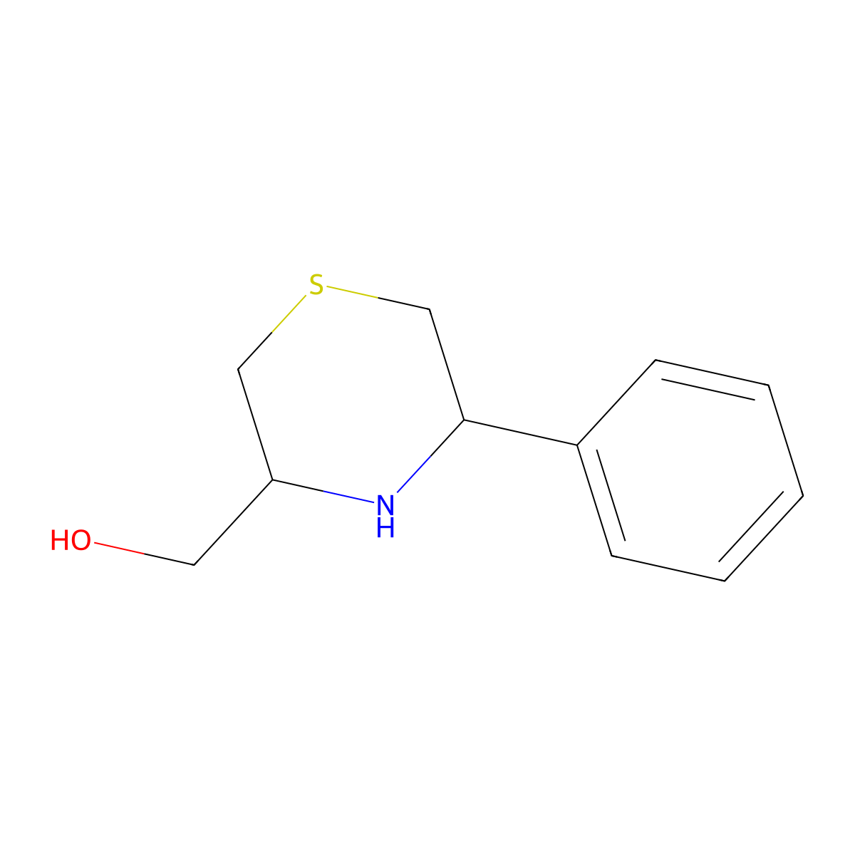 (5-Phenylthiomorpholin-3-yl)methanol molecular structure, CAS 1315366-00-7
