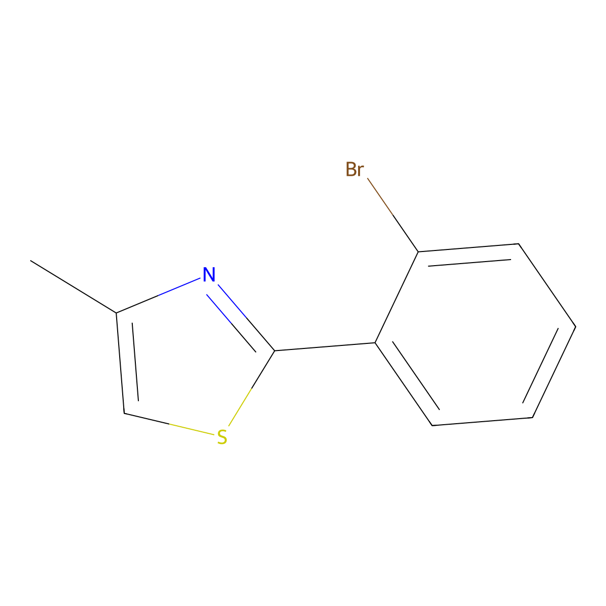 2-(2-Bromophenyl)-4-methyl-1,3-thiazole molecular structure, CAS 1315366-02-9