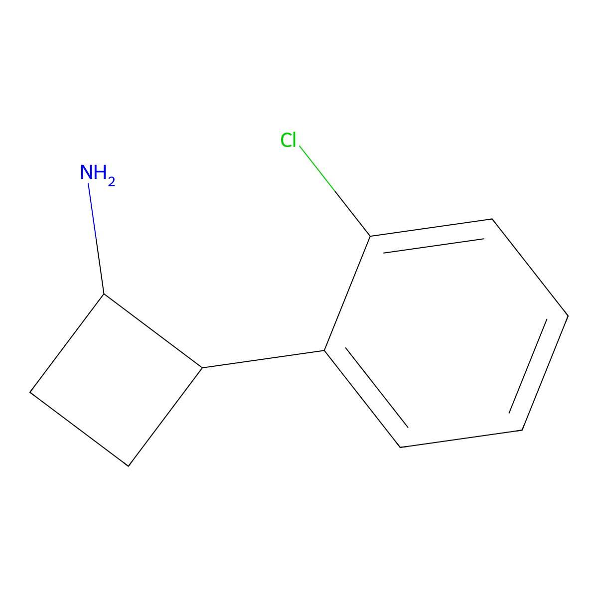 2-(2-Chlorophenyl)cyclobutan-1-amine molecular structure, CAS 1315366-04-1