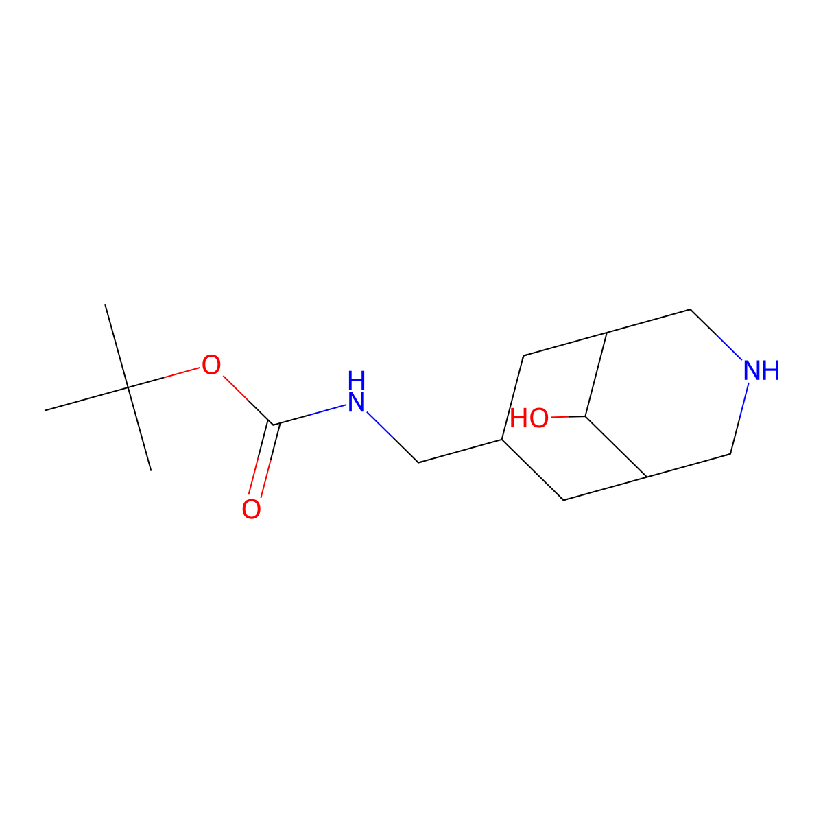 tert-butyl N-({9-hydroxy-3-azabicyclo[3.3.1]nonan-7-yl}methyl)carbamate molecular structure, CAS 1315366-05-2