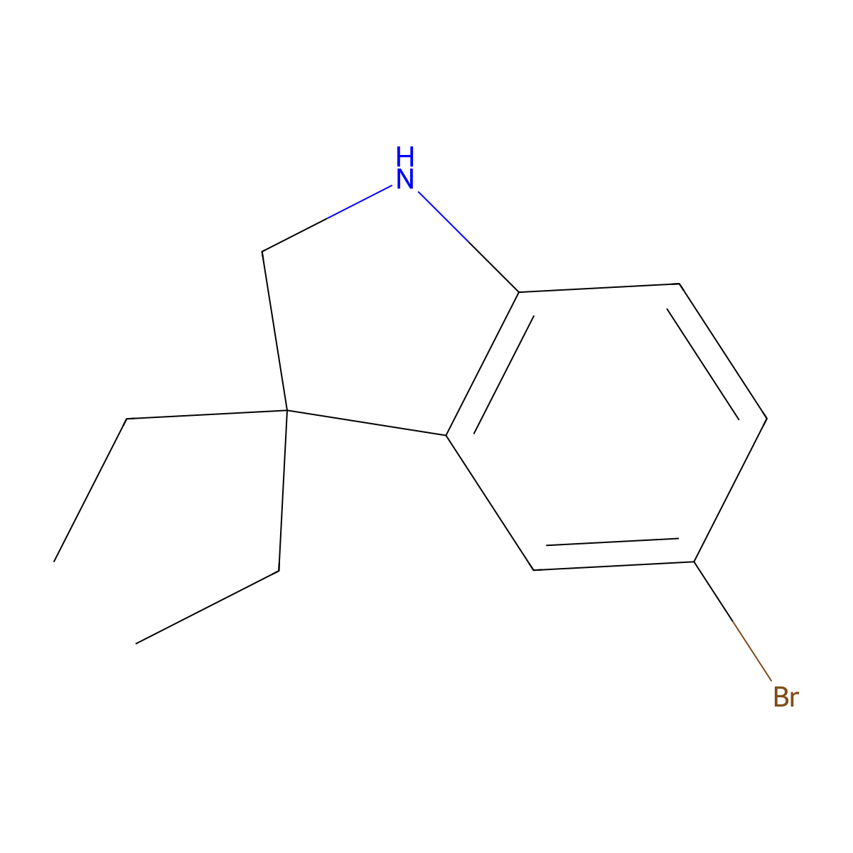 5-bromo-3,3-diethyl-2,3-dihydro-1H-indole molecular structure, CAS 1315366-11-0