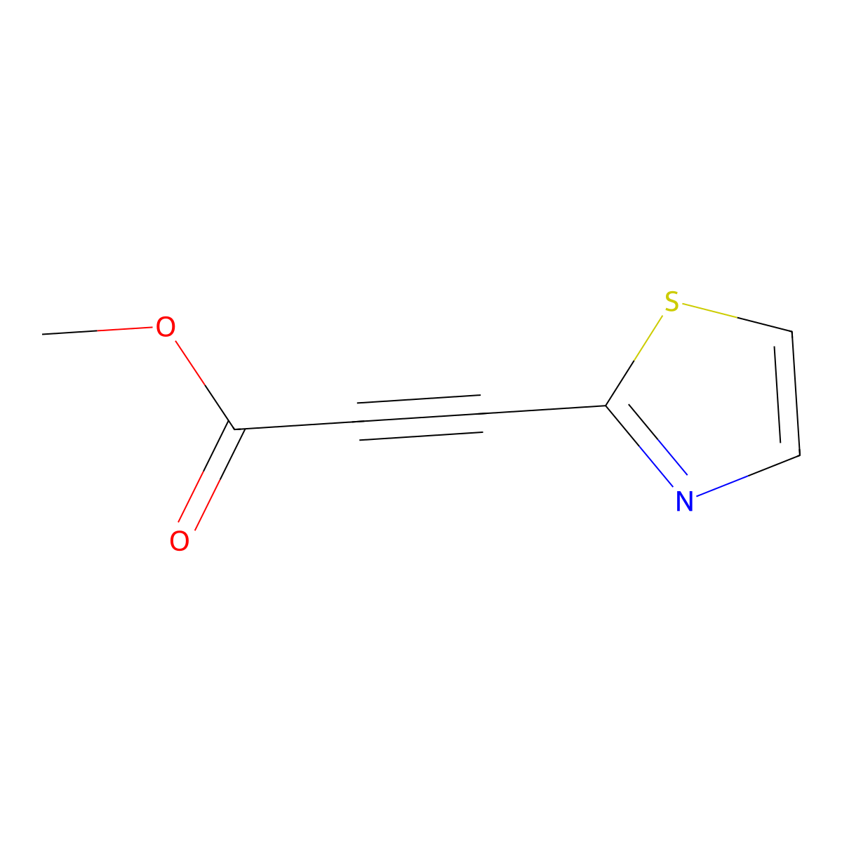 Methyl 3-(1,3-thiazol-2-yl)prop-2-ynoate molecular structure, CAS 1315366-12-1