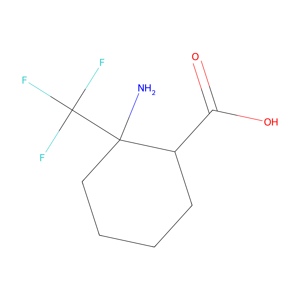 2-Amino-2-(trifluoromethyl)cyclohexane-1-carboxylic acid molecular structure, CAS 1315366-13-2
