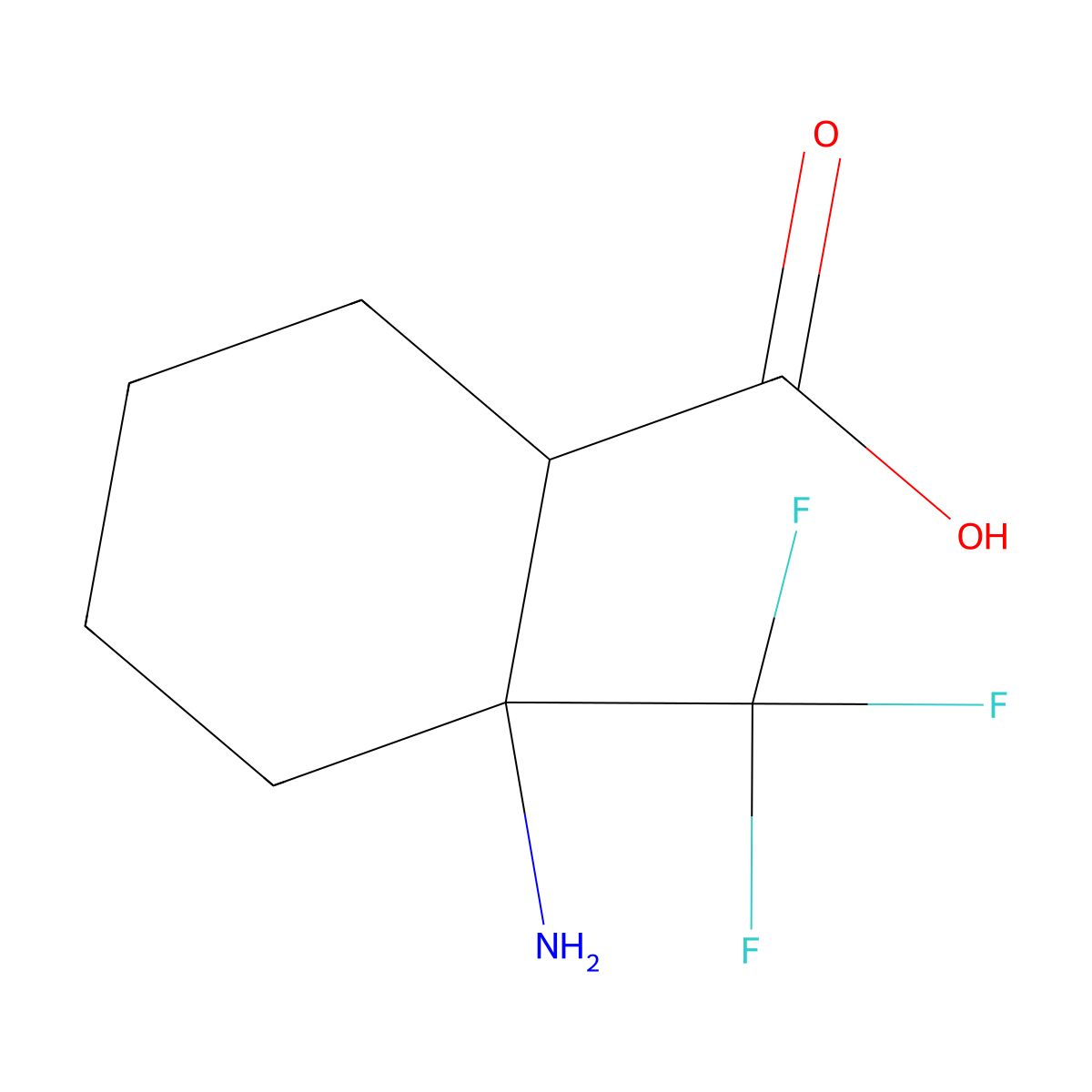 2-Amino-2-(trifluoromethyl)cyclohexane-1-carboxylic acid molecular structure, CAS 1315366-13-2