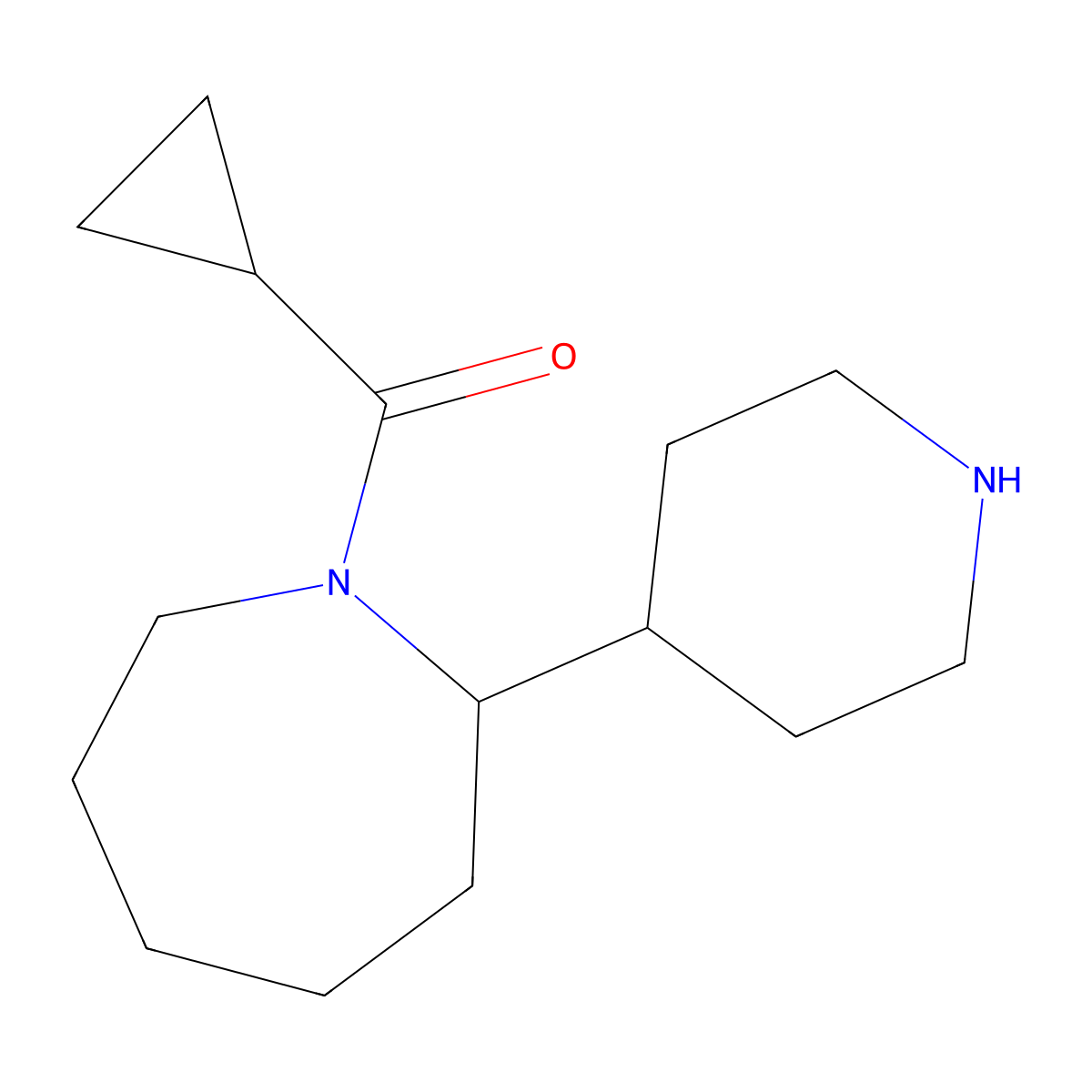 1-Cyclopropanecarbonyl-2-(piperidin-4-yl)azepane molecular structure, CAS 1315366-17-6