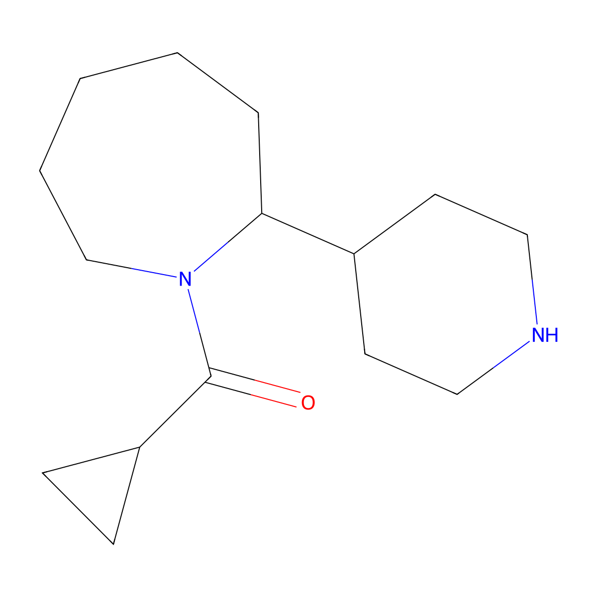 1-Cyclopropanecarbonyl-2-(piperidin-4-yl)azepane molecular structure, CAS 1315366-17-6