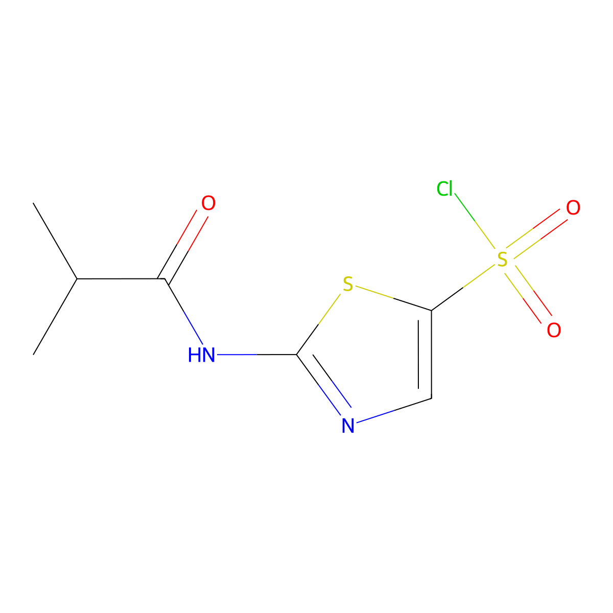 2-(2-Methylpropanamido)-1,3-thiazole-5-sulfonyl chloride molecular structure, CAS 1315366-18-7