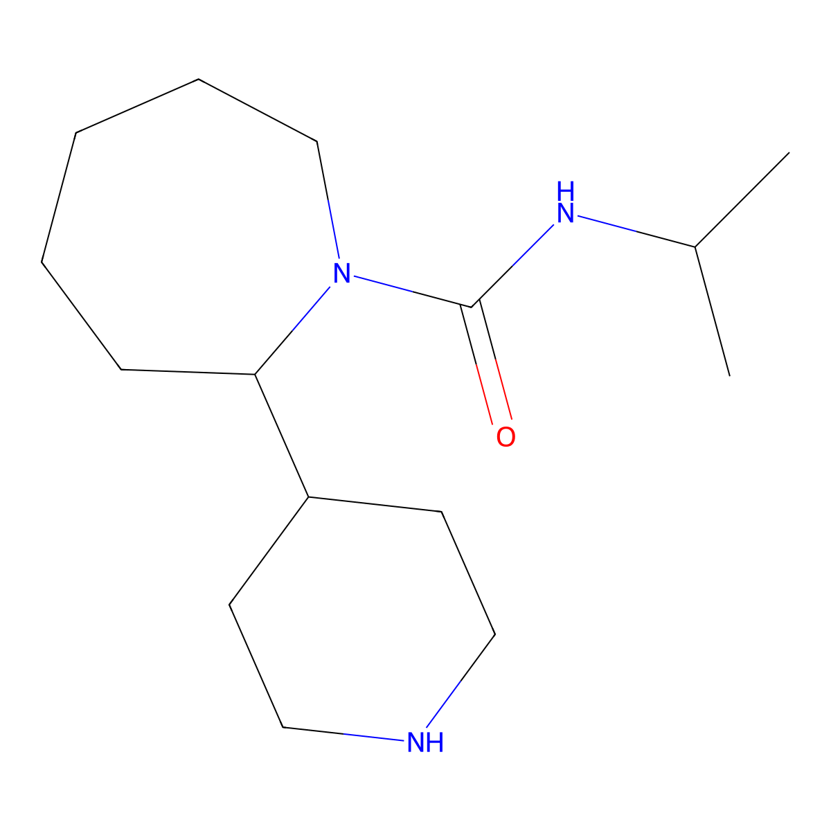 2-(piperidin-4-yl)-N-(propan-2-yl)azepane-1-carboxamide molecular structure, CAS 1315366-20-1