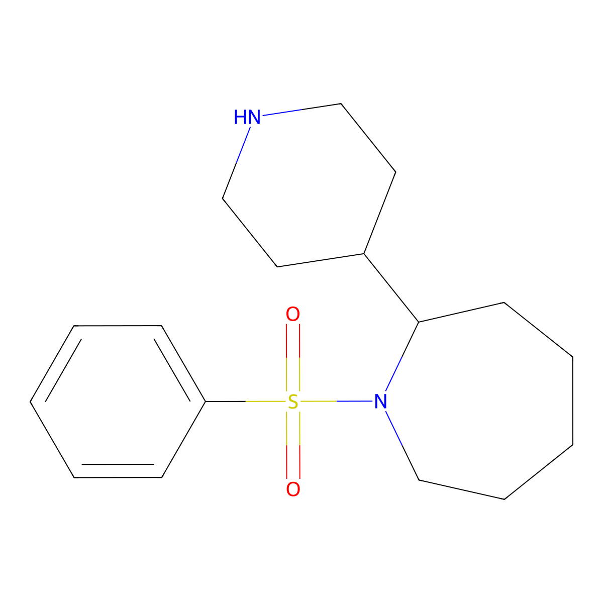 1-(Benzenesulfonyl)-2-(piperidin-4-yl)azepane molecular structure, CAS 1315366-23-4