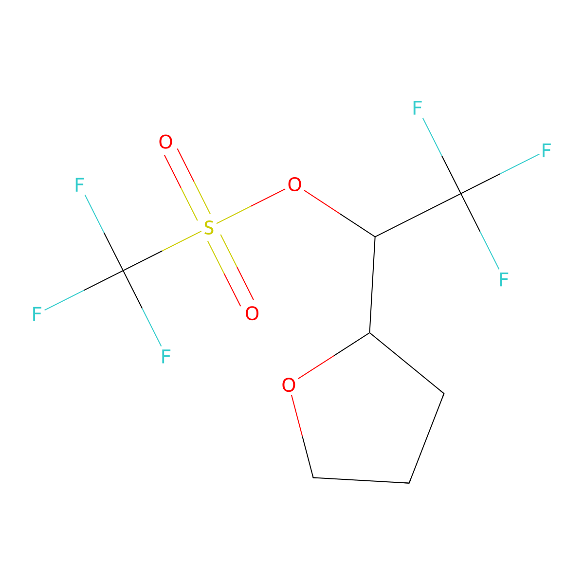 2,2,2-Trifluoro-1-(oxolan-2-yl)ethyl trifluoromethanesulfonate molecular structure, CAS 1315366-26-7