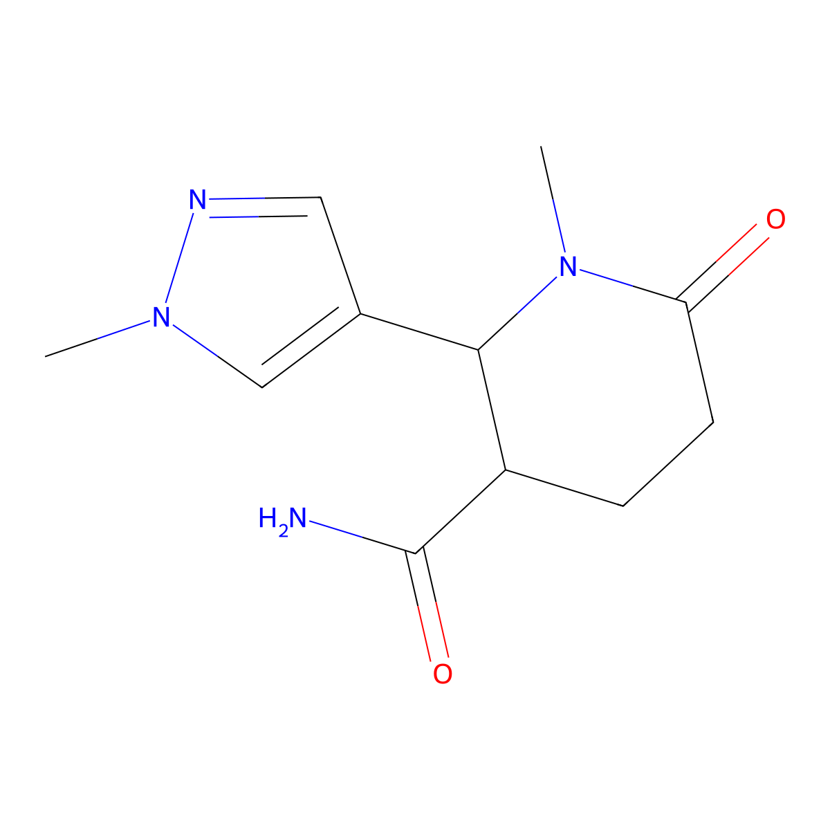 1-methyl-2-(1-methyl-1H-pyrazol-4-yl)-6-oxopiperidine-3-carboxamide molecular structure, CAS 1315366-28-9