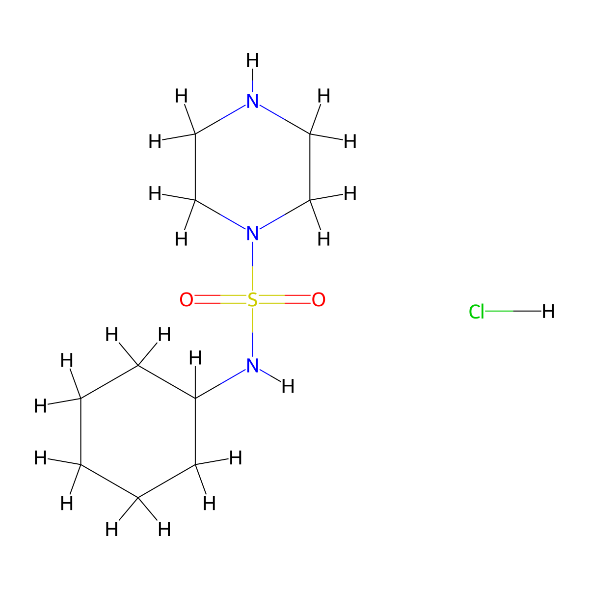 N-cyclohexylpiperazine-1-sulfonamide hydrochloride molecular structure, CAS 1315366-30-3