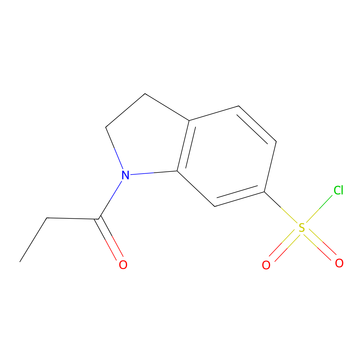 1-propanoyl-2,3-dihydro-1H-indole-6-sulfonyl chloride molecular structure, CAS 1315366-35-8
