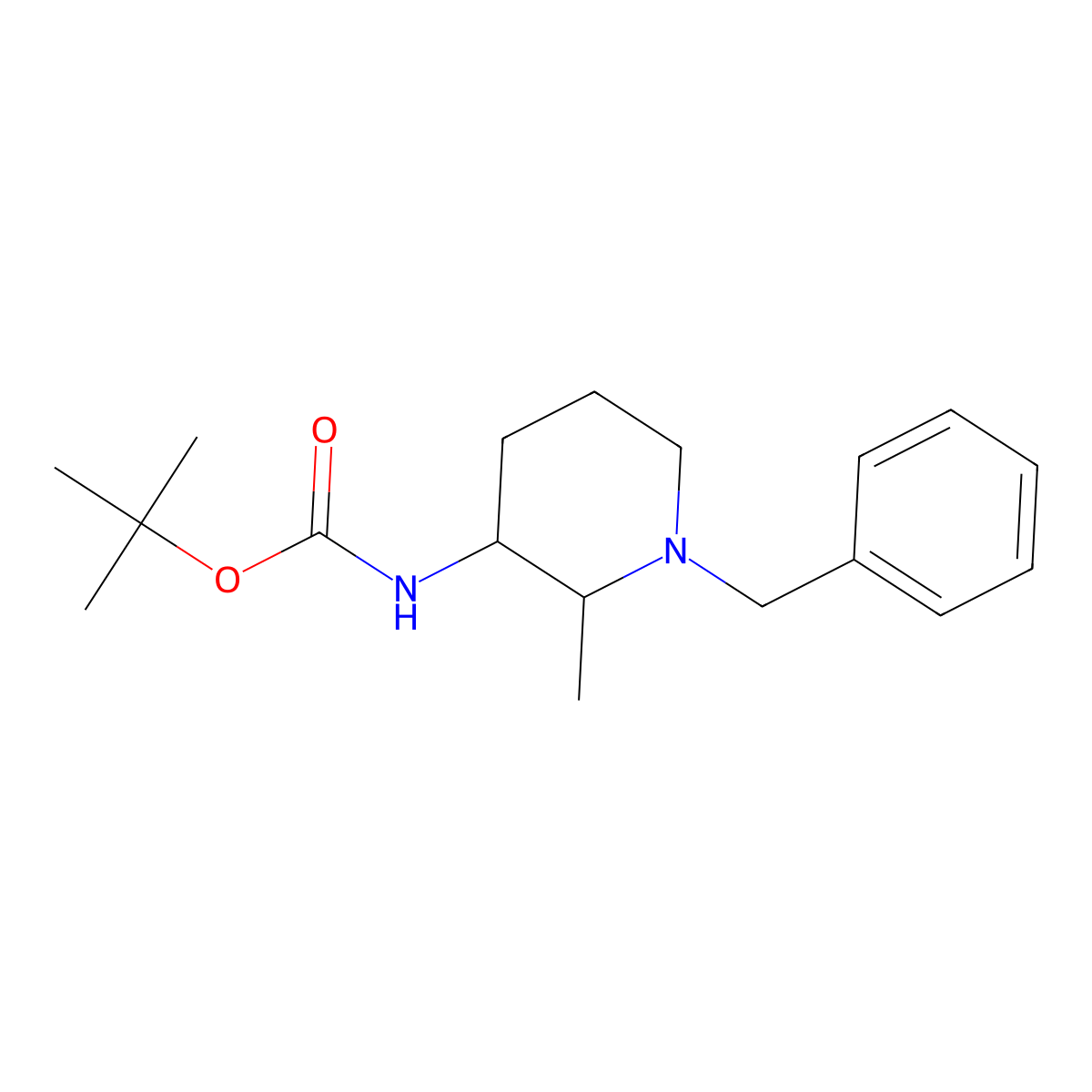 tert-butyl N-(1-benzyl-2-methylpiperidin-3-yl)carbamate molecular structure, CAS 1315366-36-9