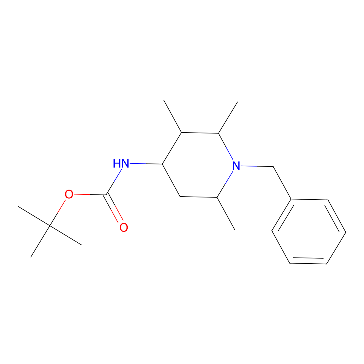 tert-butyl N-(1-benzyl-2,3,6-trimethylpiperidin-4-yl)carbamate molecular structure, CAS 1315366-38-1