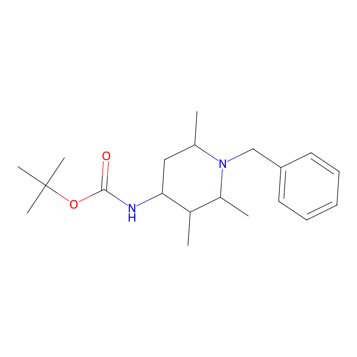 tert-butyl N-(1-benzyl-2,3,6-trimethylpiperidin-4-yl)carbamate molecular structure, CAS 1315366-38-1