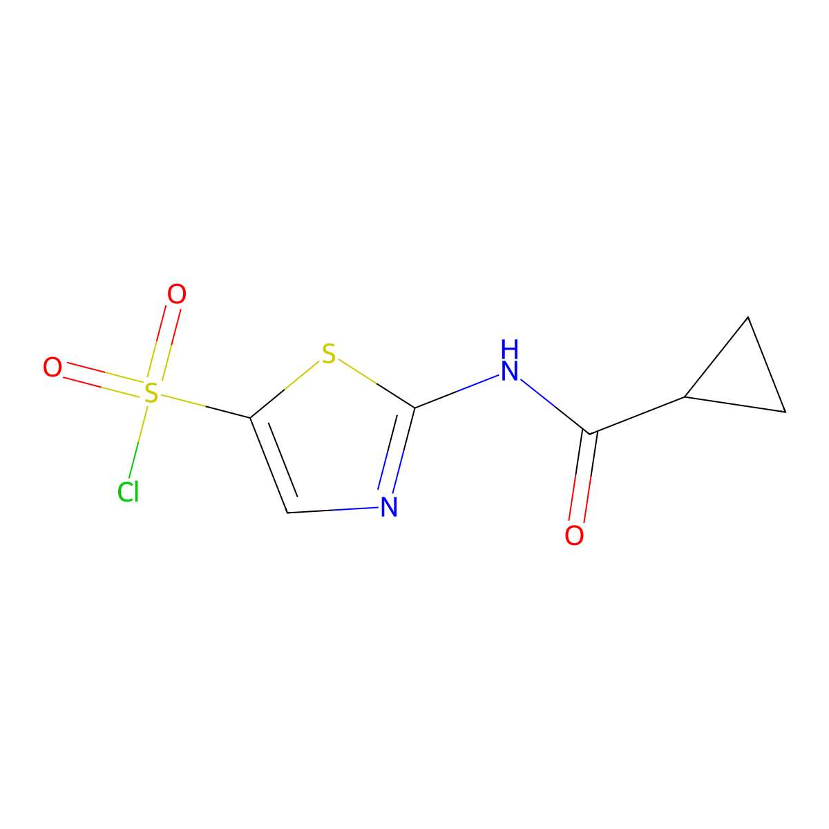 2-Cyclopropaneamido-1,3-thiazole-5-sulfonyl chloride molecular structure, CAS 1315366-40-5