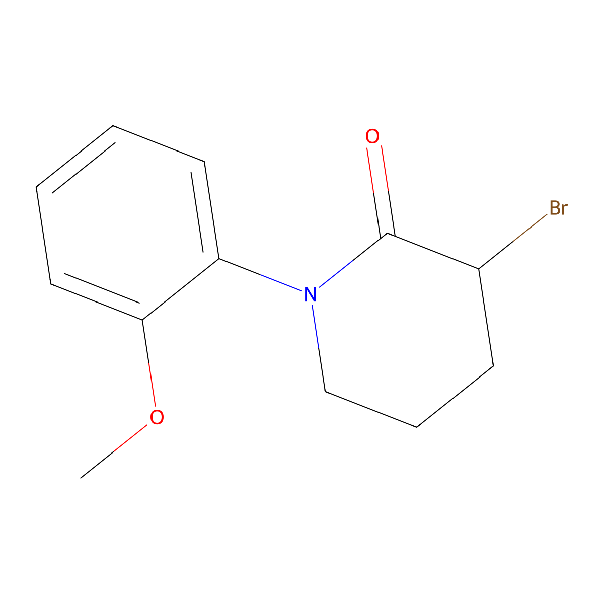 3-Bromo-1-(2-methoxyphenyl)piperidin-2-one molecular structure, CAS 1315366-42-7