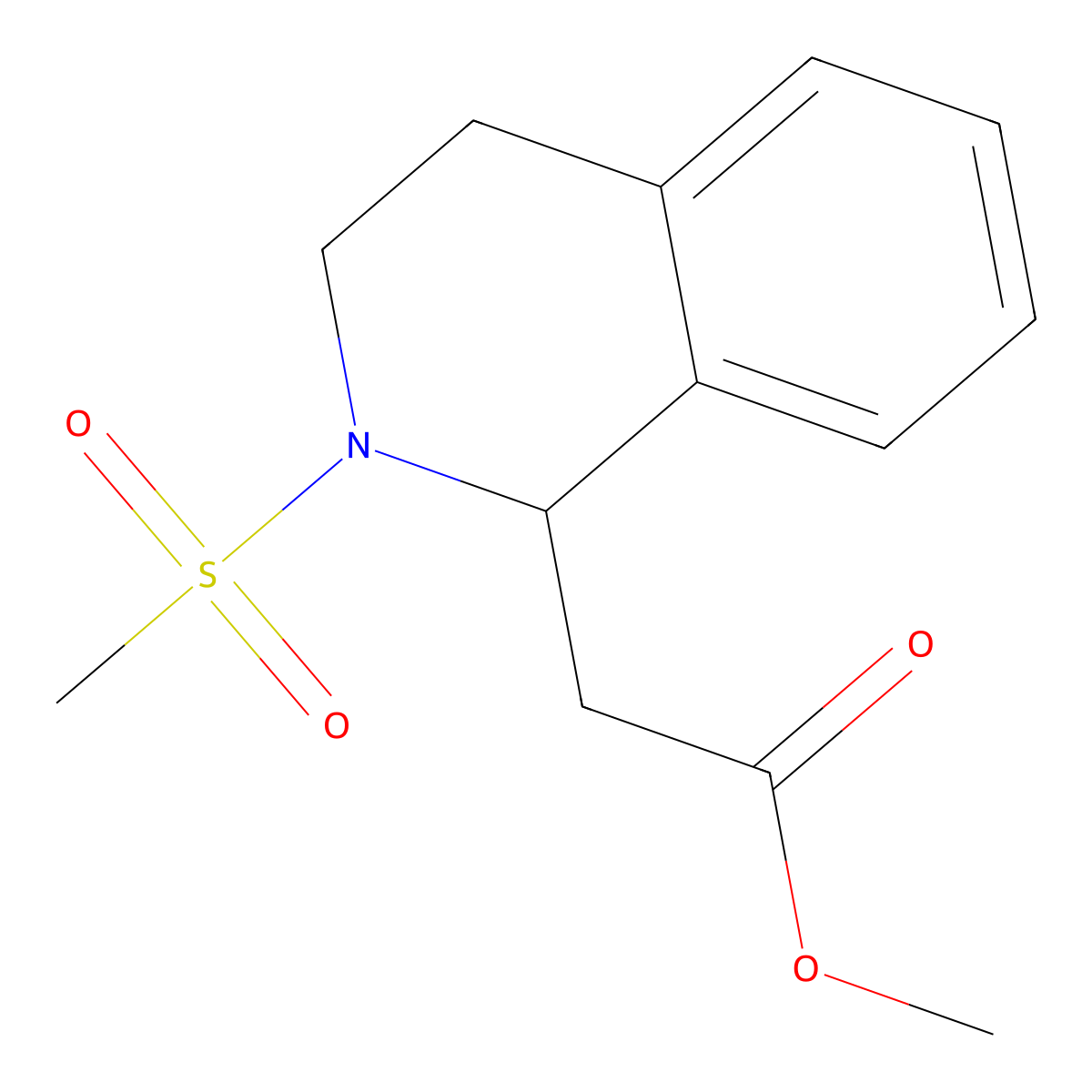 Methyl 2-(2-methanesulfonyl-1,2,3,4-tetrahydroisoquinolin-1-yl)acetate molecular structure, CAS 1315366-44-9