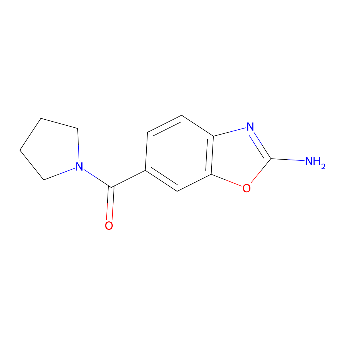 6-(Pyrrolidine-1-carbonyl)-2,3-dihydro-1,3-benzoxazol-2-imine molecular structure, CAS 1315366-50-7