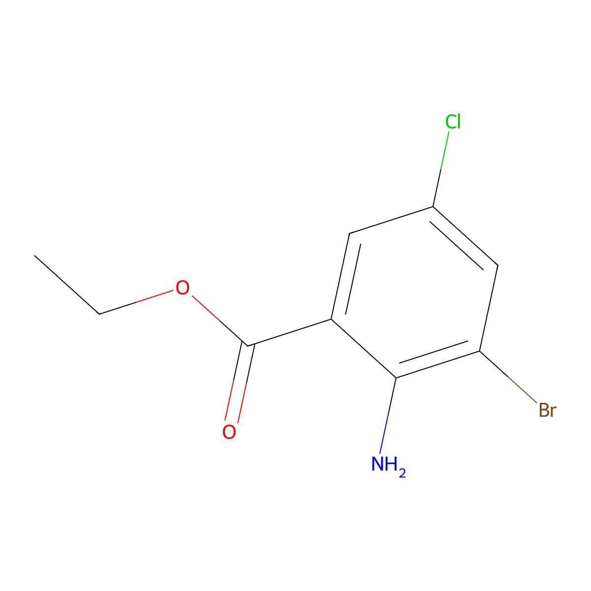 Ethyl 2-amino-3-bromo-5-chlorobenzoate molecular structure, CAS 1315366-56-3