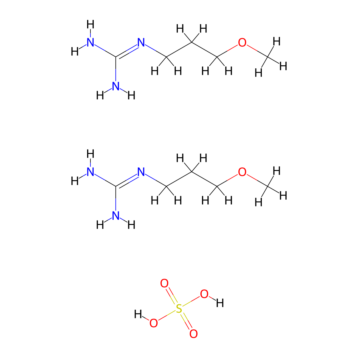 Bis(1-(3-methoxypropyl)guanidine), sulfuric acid molecular structure, CAS 1315366-59-6