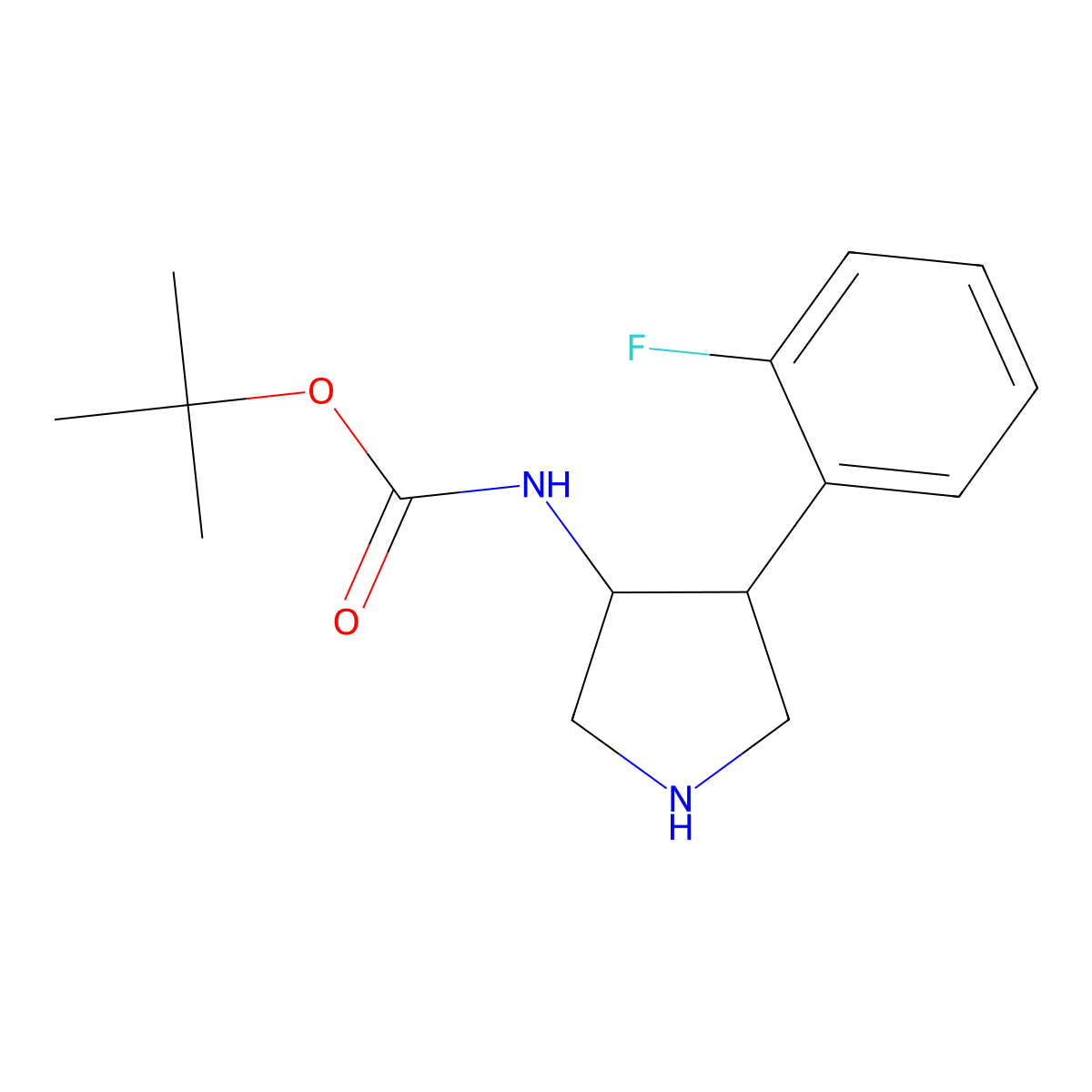 tert-butyl N-[4-(2-fluorophenyl)pyrrolidin-3-yl]carbamate molecular structure, CAS 1315366-61-0
