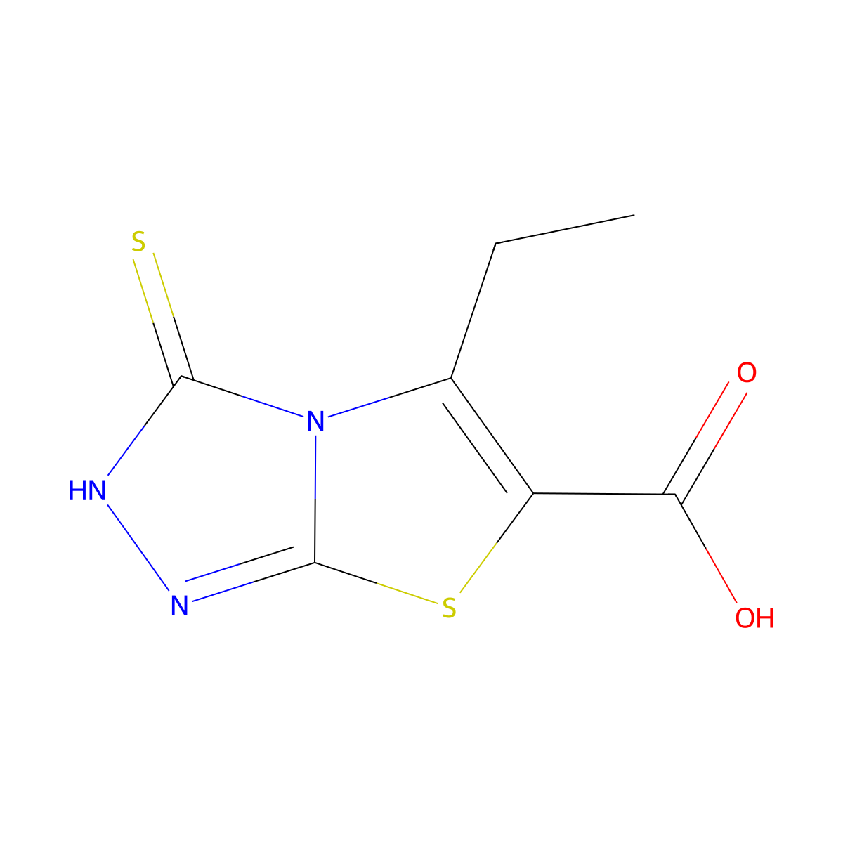 5-Ethyl-3-sulfanyl-[1,2,4]triazolo[3,4-b][1,3]thiazole-6-carboxylic acid molecular structure, CAS 1315366-66-5