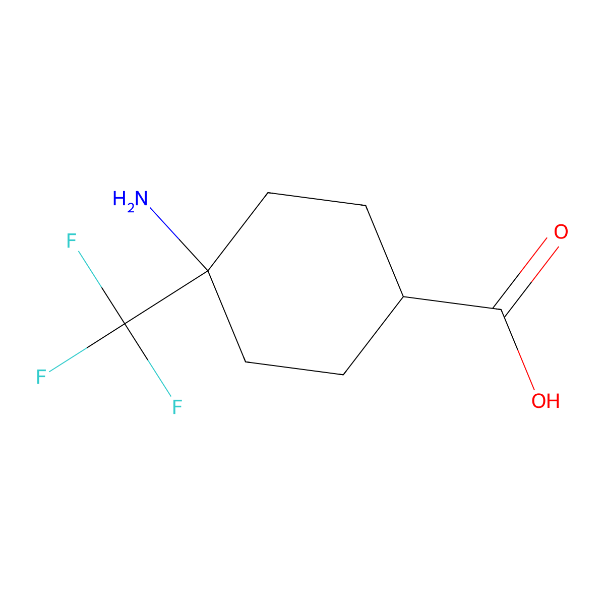 4-Amino-4-(trifluoromethyl)cyclohexane-1-carboxylic acid molecular structure, CAS 1315366-72-3