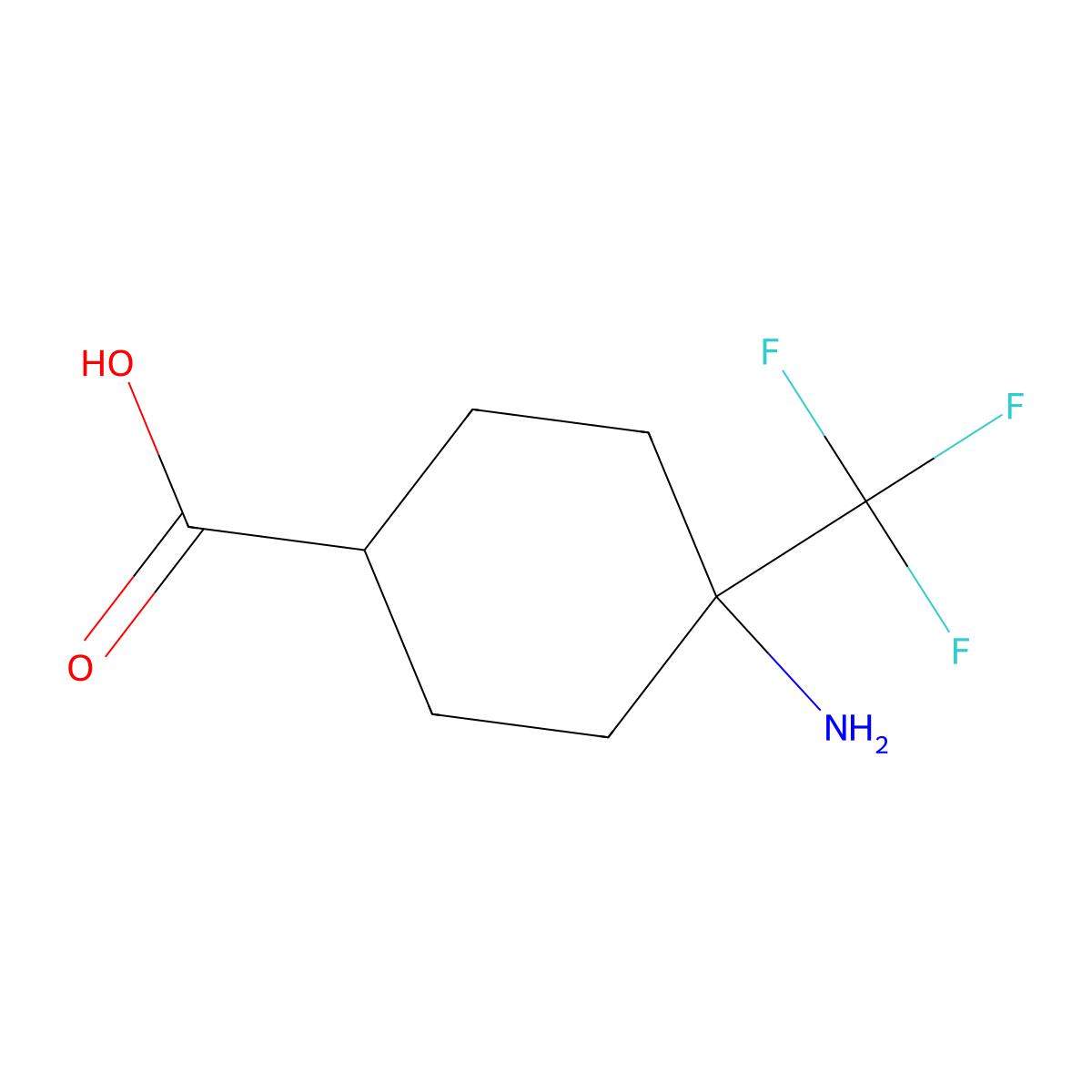 4-Amino-4-(trifluoromethyl)cyclohexane-1-carboxylic acid molecular structure, CAS 1315366-72-3