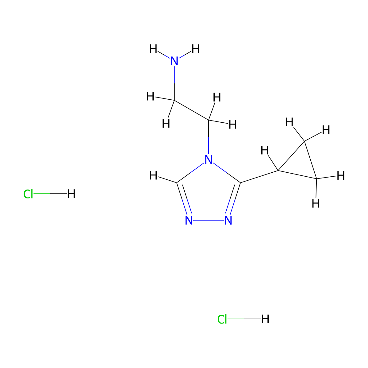 2-(3-cyclopropyl-4H-1,2,4-triazol-4-yl)ethan-1-amine dihydrochloride molecular structure, CAS 1315366-73-4