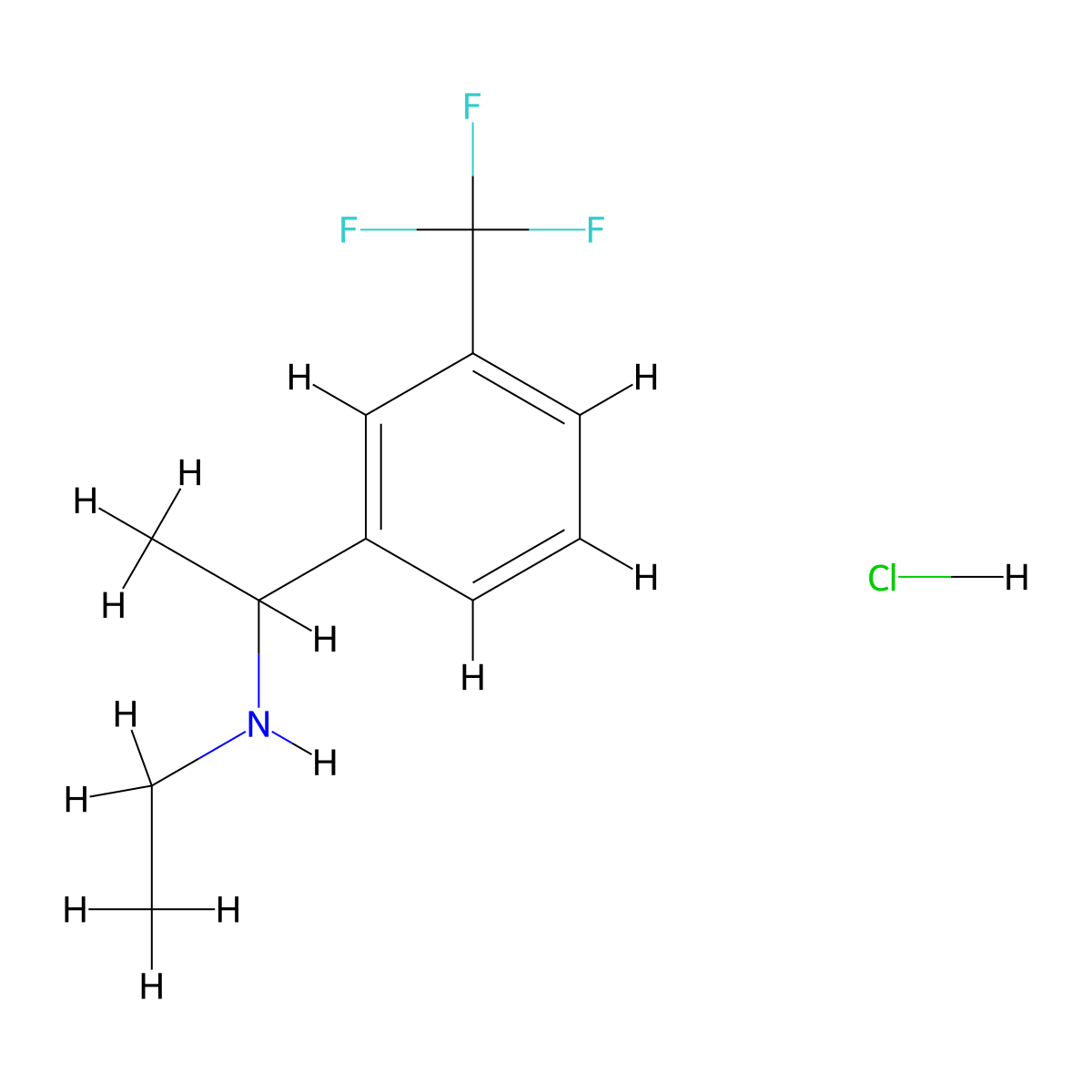 Ethyl({1-[3-(trifluoromethyl)phenyl]ethyl})amine hydrochloride molecular structure, CAS 1315366-77-8