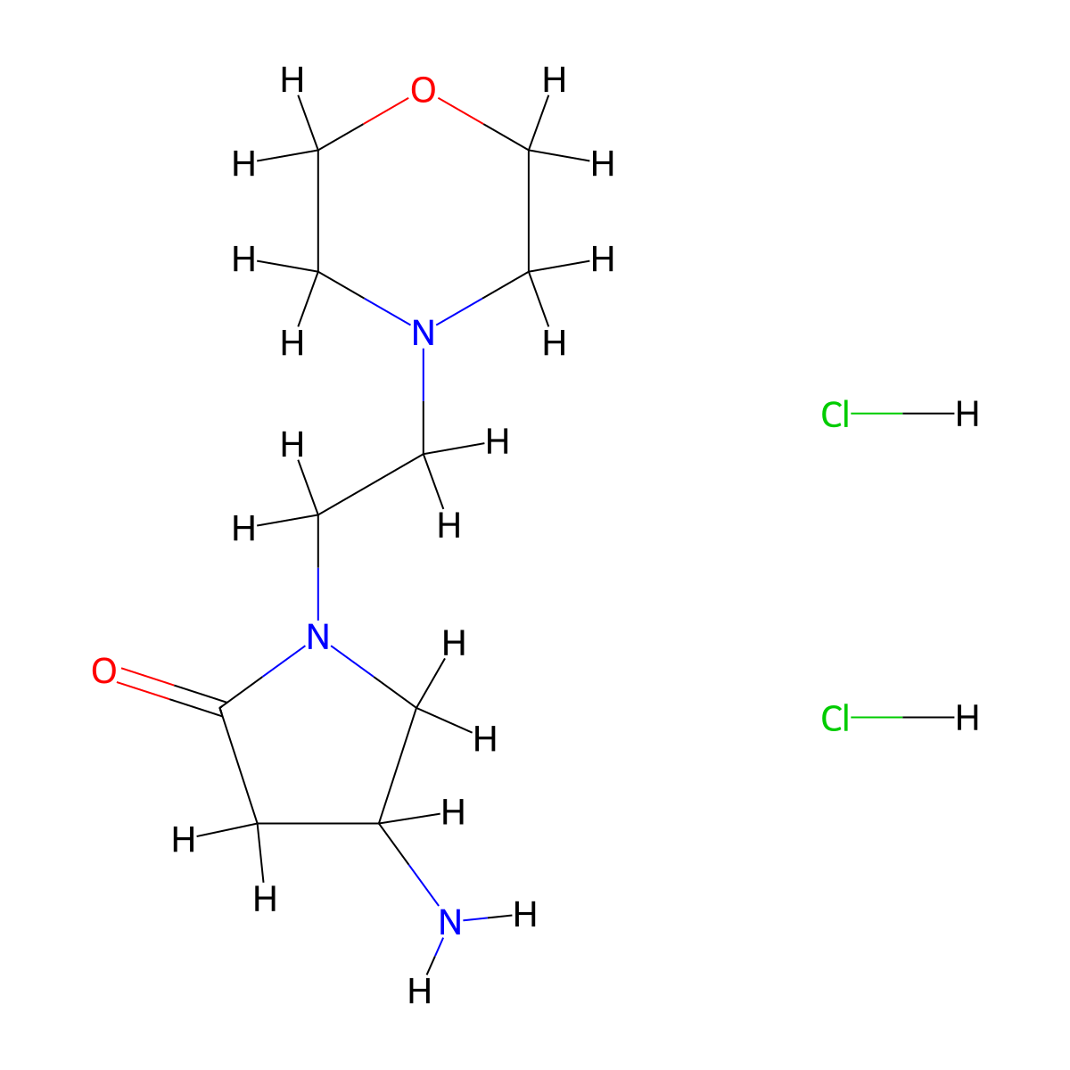 4-Amino-1-[2-(morpholin-4-yl)ethyl]pyrrolidin-2-one dihydrochloride molecular structure, CAS 1315366-80-3