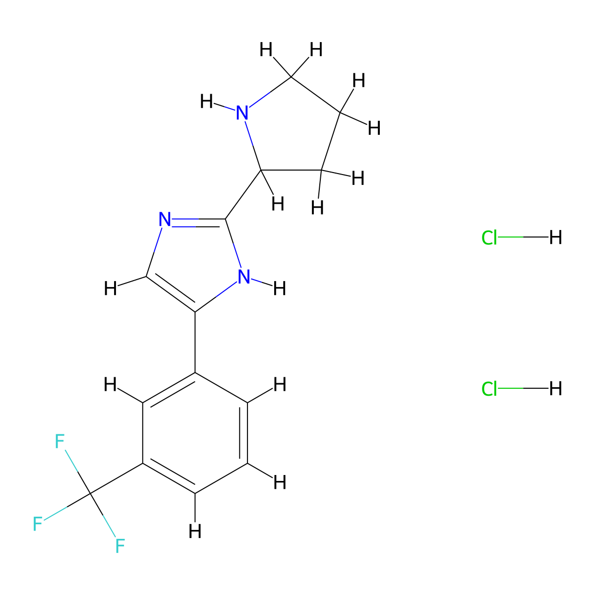 2-(pyrrolidin-2-yl)-4-[3-(trifluoromethyl)phenyl]-1H-imidazole dihydrochloride molecular structure, CAS 1315366-83-6