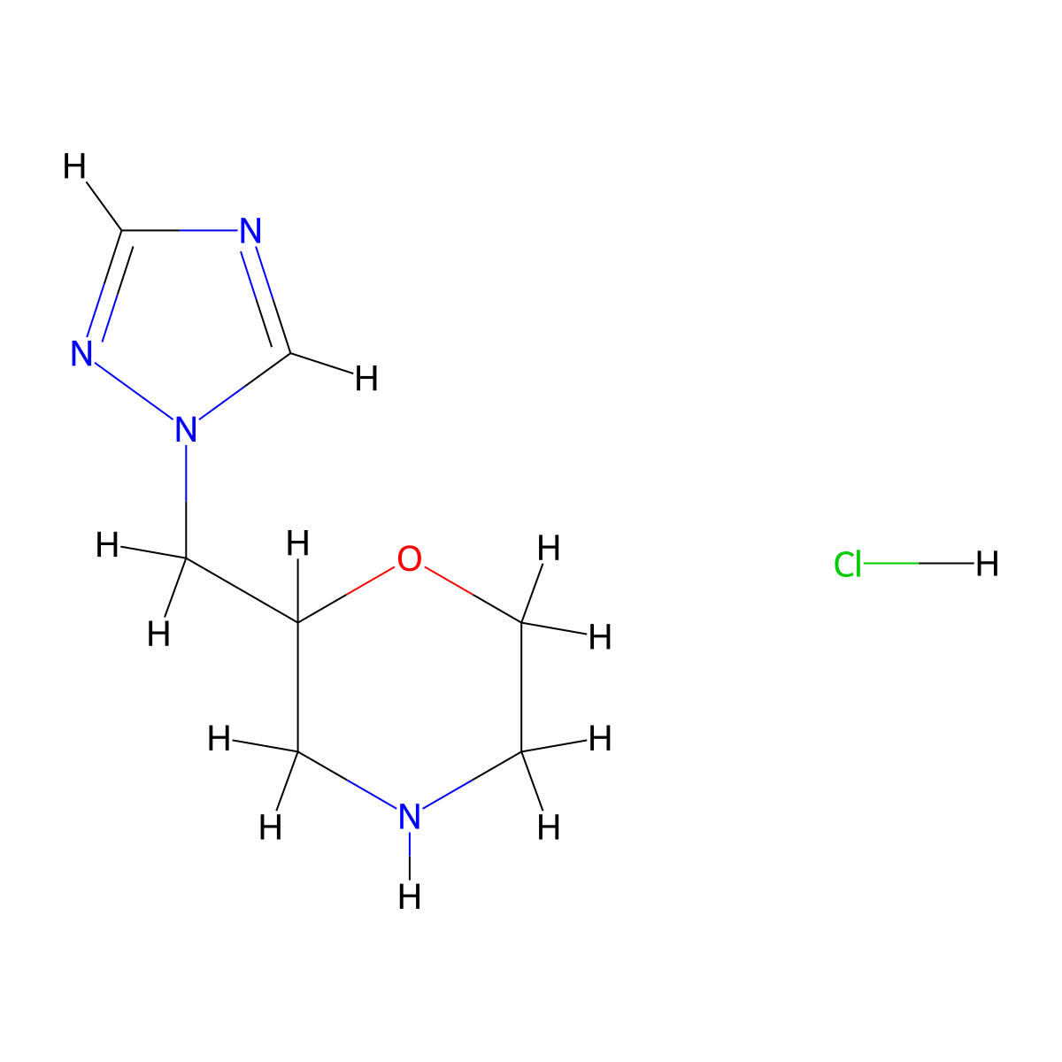 2-(1H-1,2,4-triazol-1-ylmethyl)morpholine hydrochloride molecular structure, CAS 1315366-86-9