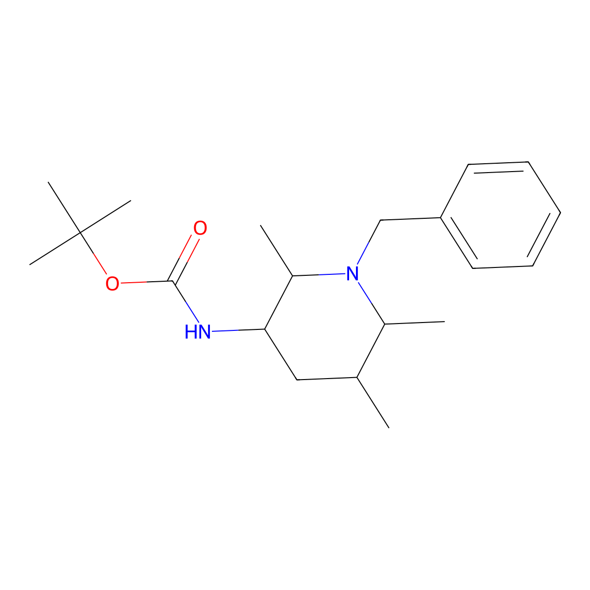 tert-butyl N-(1-benzyl-2,5,6-trimethylpiperidin-3-yl)carbamate molecular structure, CAS 1315366-87-0