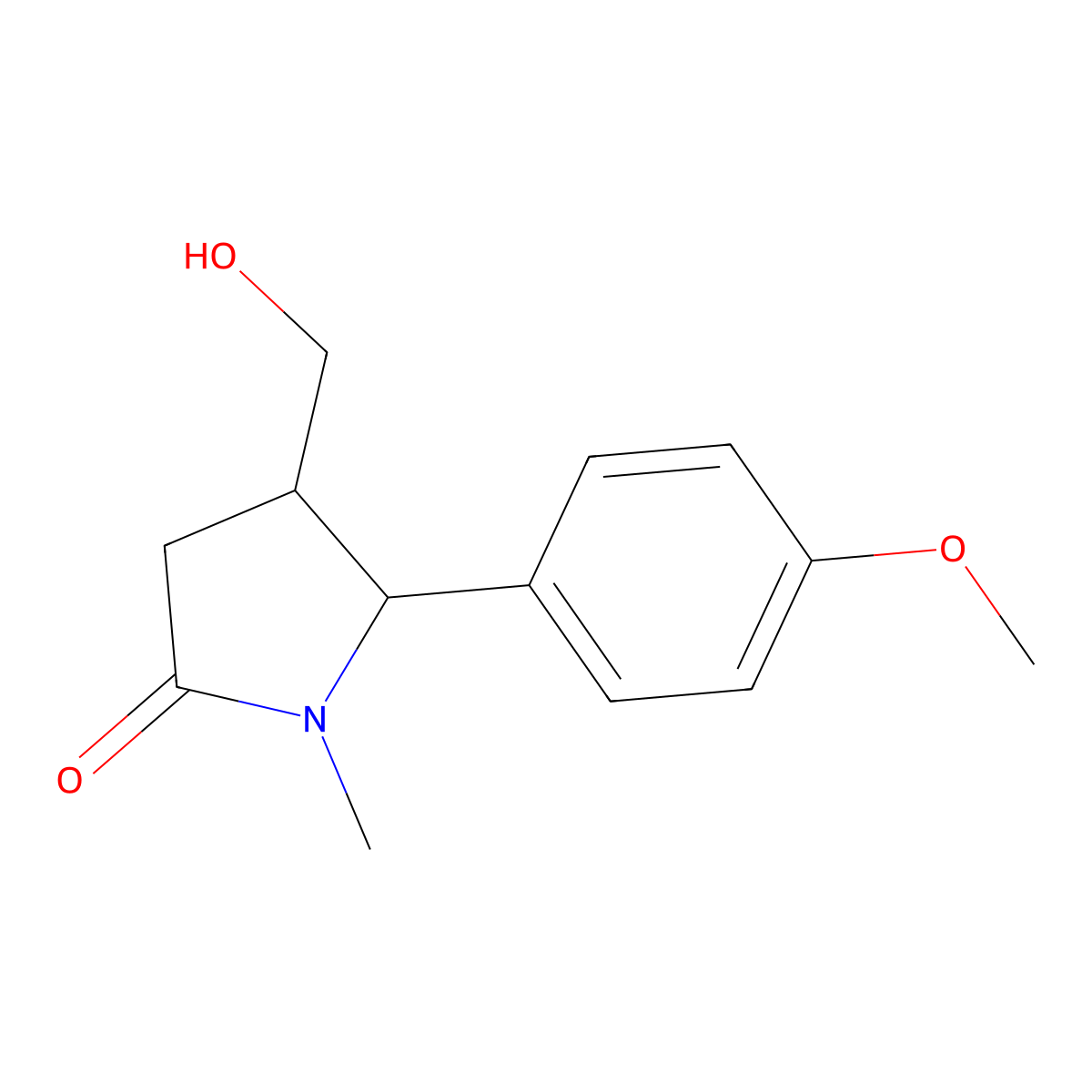 4-(Hydroxymethyl)-5-(4-methoxyphenyl)-1-methylpyrrolidin-2-one molecular structure, CAS 1315366-88-1