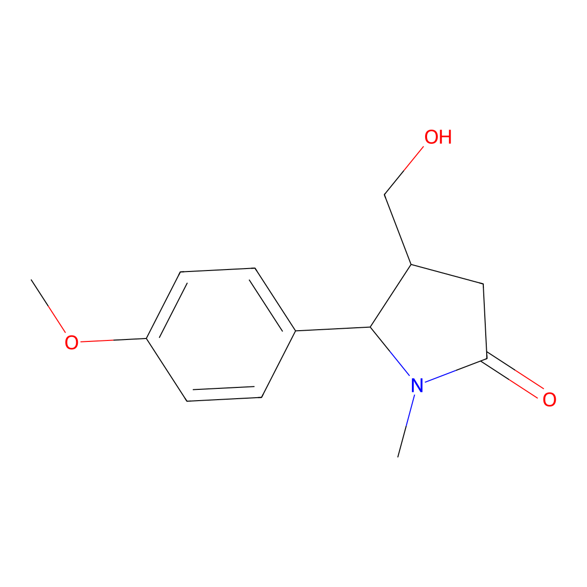 4-(Hydroxymethyl)-5-(4-methoxyphenyl)-1-methylpyrrolidin-2-one molecular structure, CAS 1315366-88-1