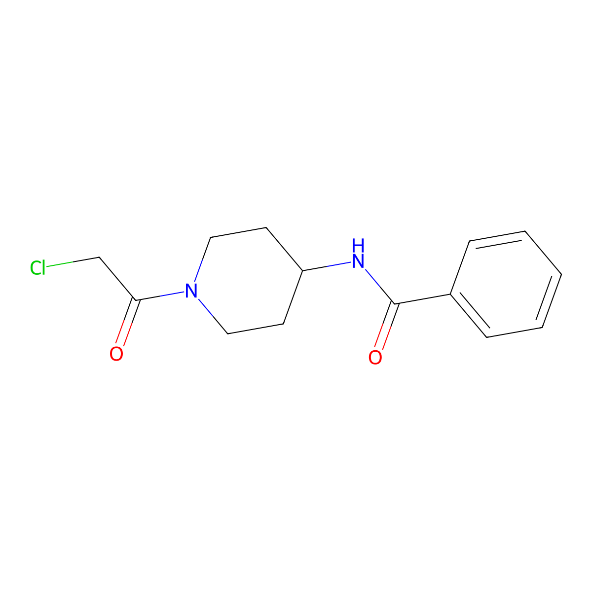 N-[1-(2-chloroacetyl)piperidin-4-yl]benzamide molecular structure, CAS 1315366-89-2