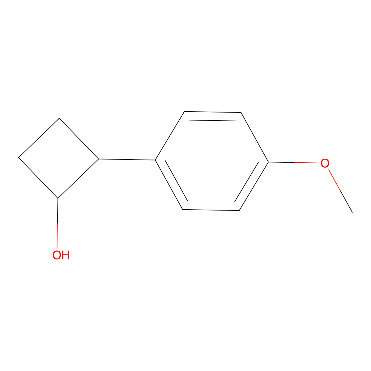 2-(4-Methoxyphenyl)cyclobutan-1-ol molecular structure, CAS 1315366-93-8