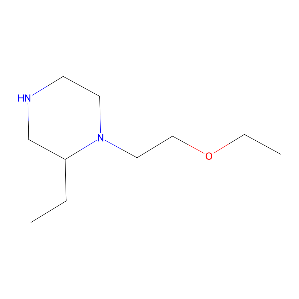 1-(2-Ethoxyethyl)-2-ethylpiperazine molecular structure, CAS 1315366-94-9