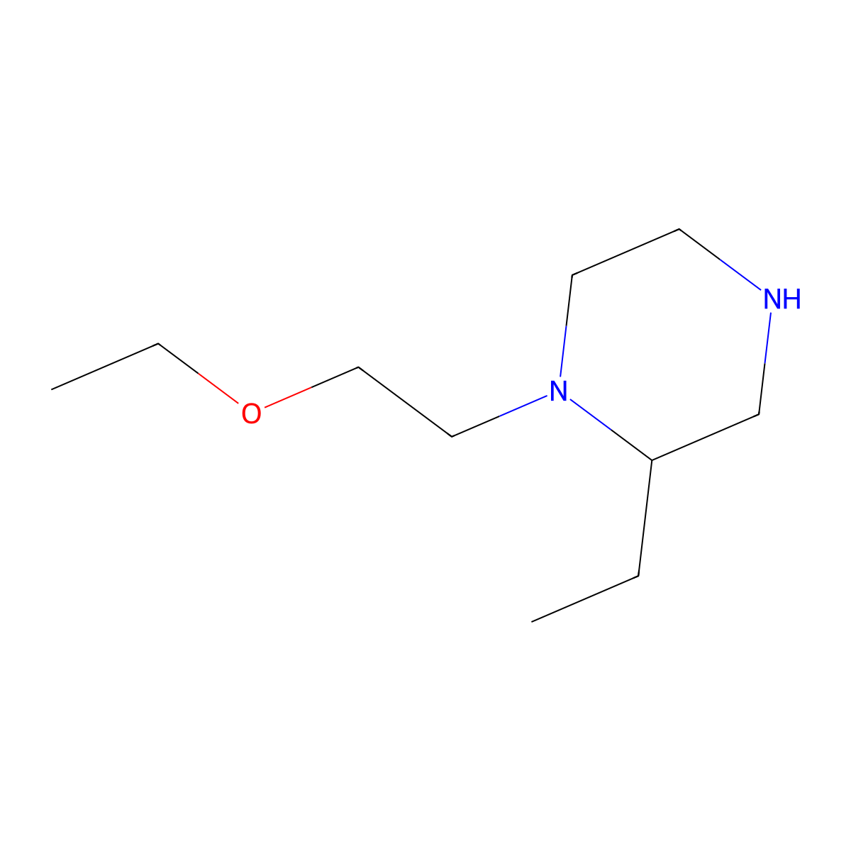 1-(2-Ethoxyethyl)-2-ethylpiperazine molecular structure, CAS 1315366-94-9