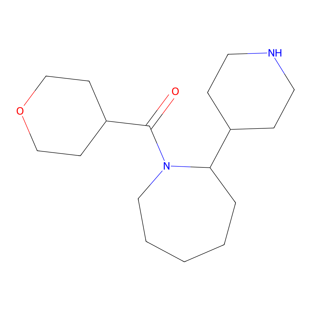 1-[(Oxan-4-yl)carbonyl]-2-(piperidin-4-yl)azepane molecular structure, CAS 1315367-00-0
