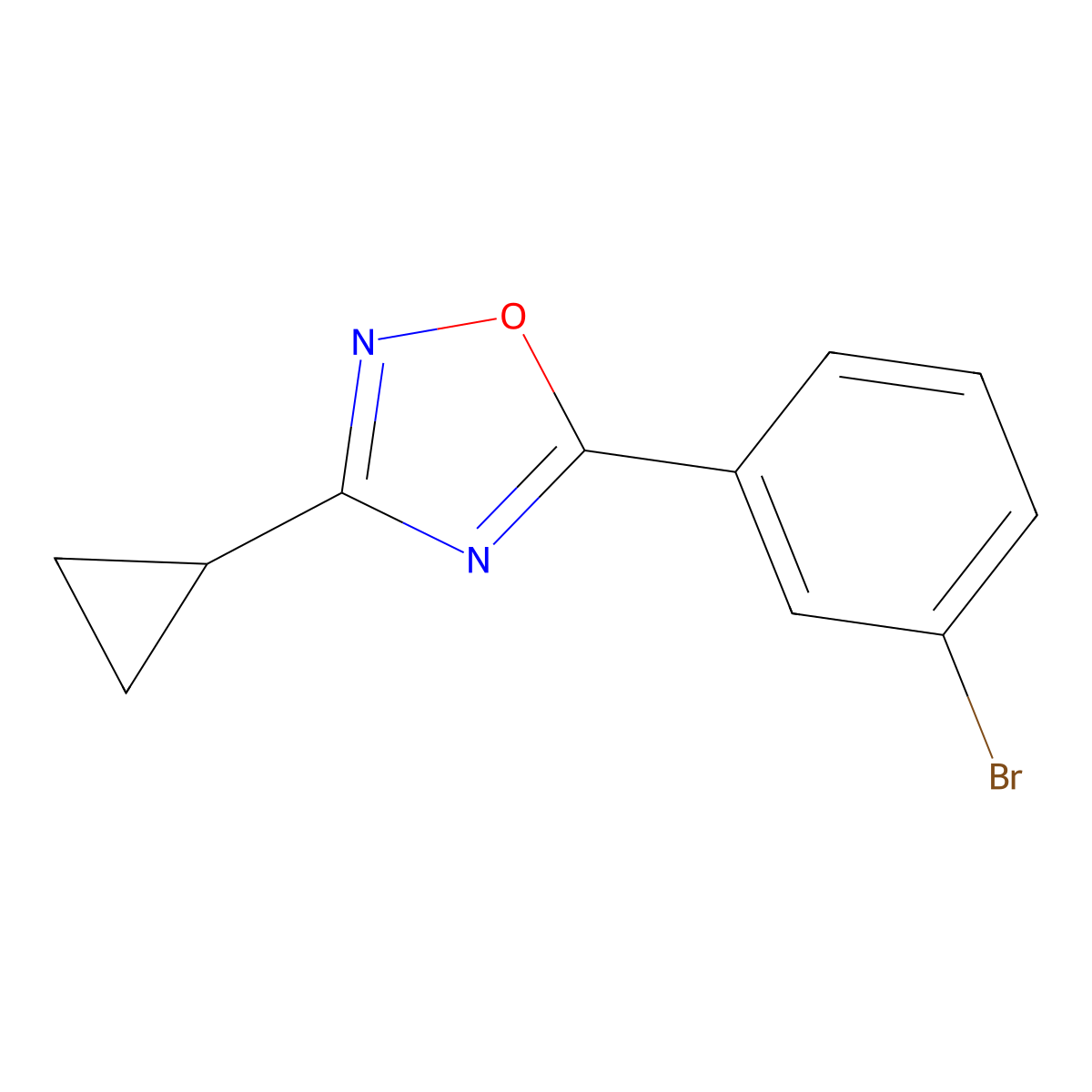 5-(3-Bromophenyl)-3-cyclopropyl-1,2,4-oxadiazole molecular structure, CAS 1315367-01-1