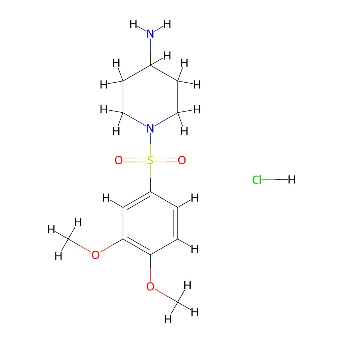 1-(3,4-Dimethoxybenzenesulfonyl)piperidin-4-amine hydrochloride molecular structure, CAS 1315367-02-2