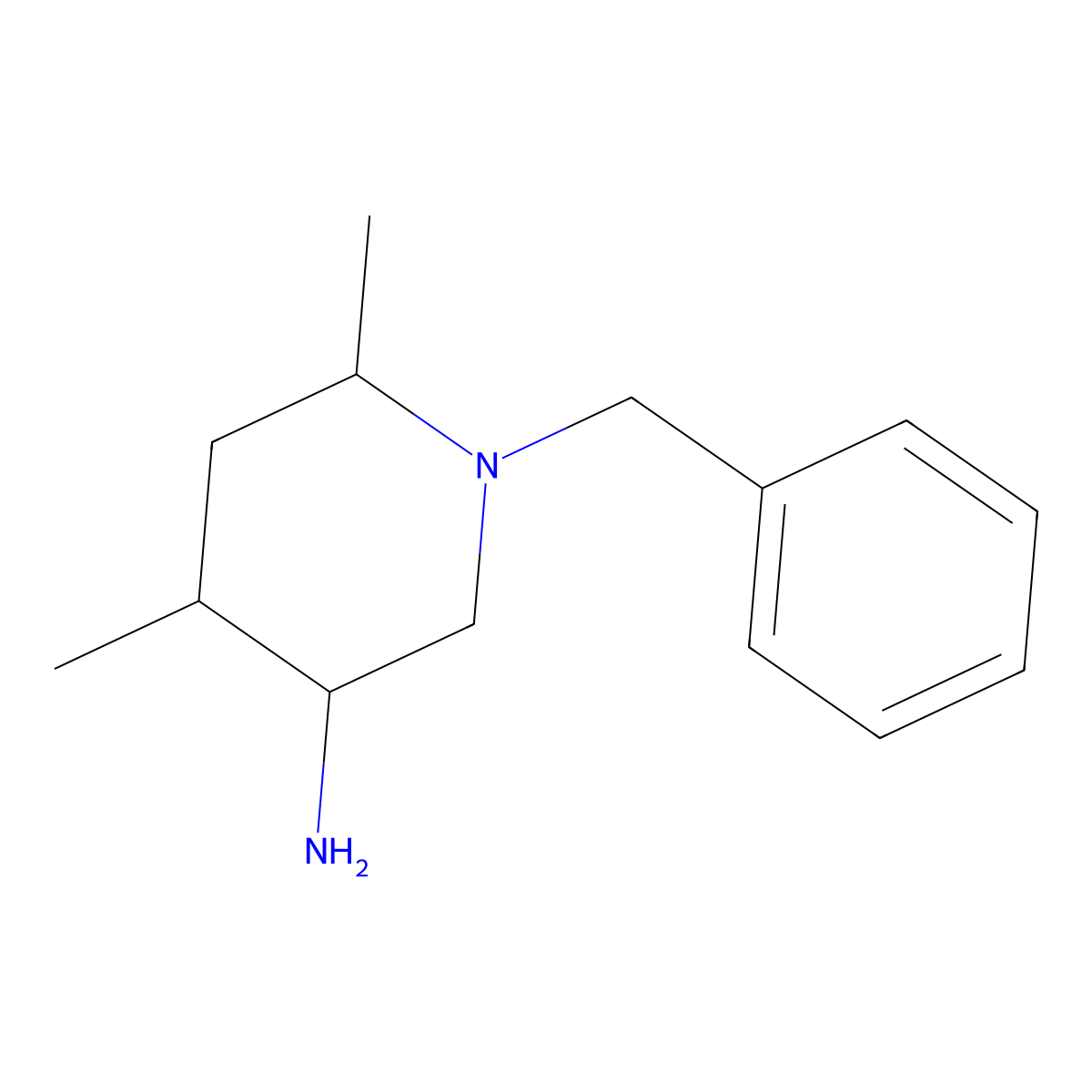 1-Benzyl-4,6-dimethylpiperidin-3-amine molecular structure, CAS 1315367-03-3