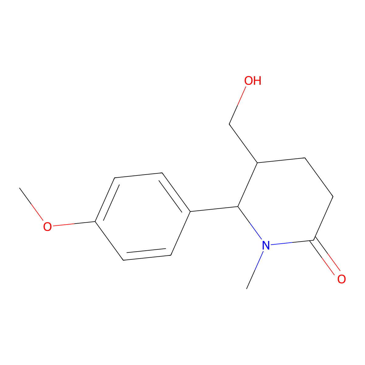 5-(Hydroxymethyl)-6-(4-methoxyphenyl)-1-methylpiperidin-2-one molecular structure, CAS 1315367-04-4